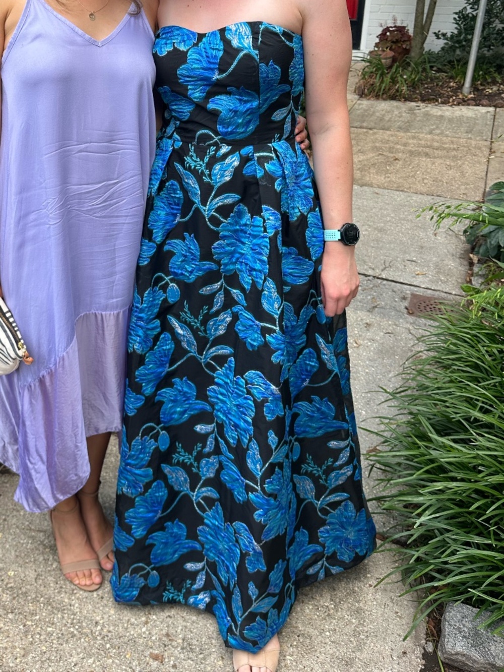 Strapless floral spring dress perfect for a prom or cocktail event - Picture 5 of 6